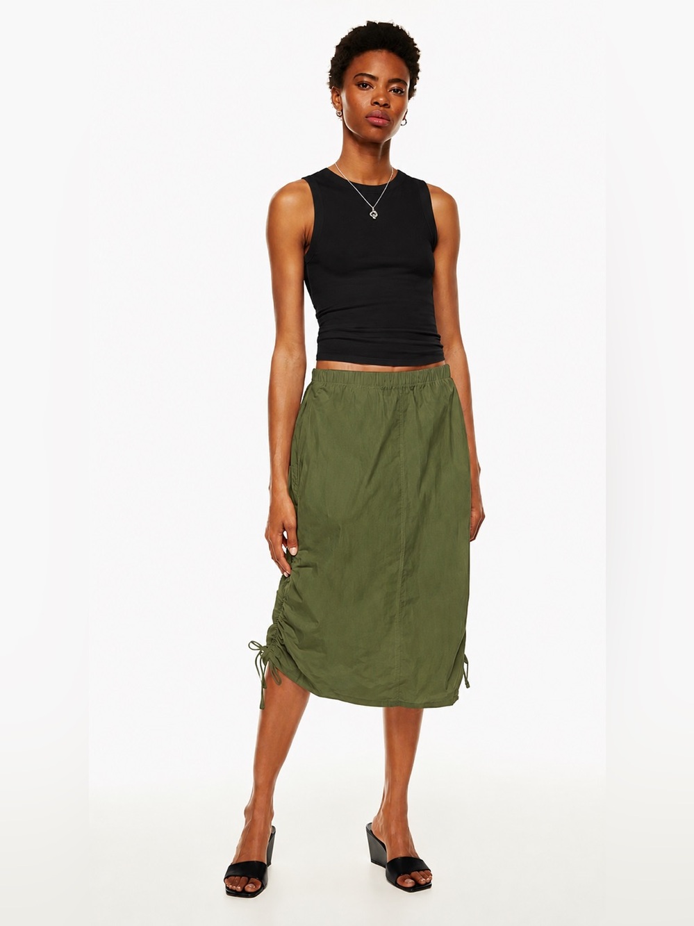 Aritzia Wilfred Free Enchant cotton blend midi skirt